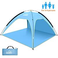 Qomolo Tienda De Playa Grande- 3-4 Personas Familiar Portátil Plegable Toldo Anti-UV 50+ Protección Solar para Verano…